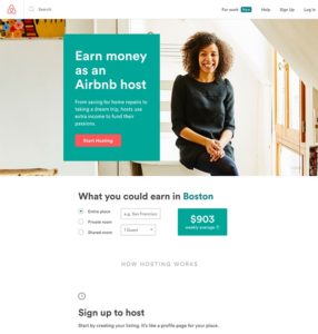 Example of a landing page with an ultimate goal